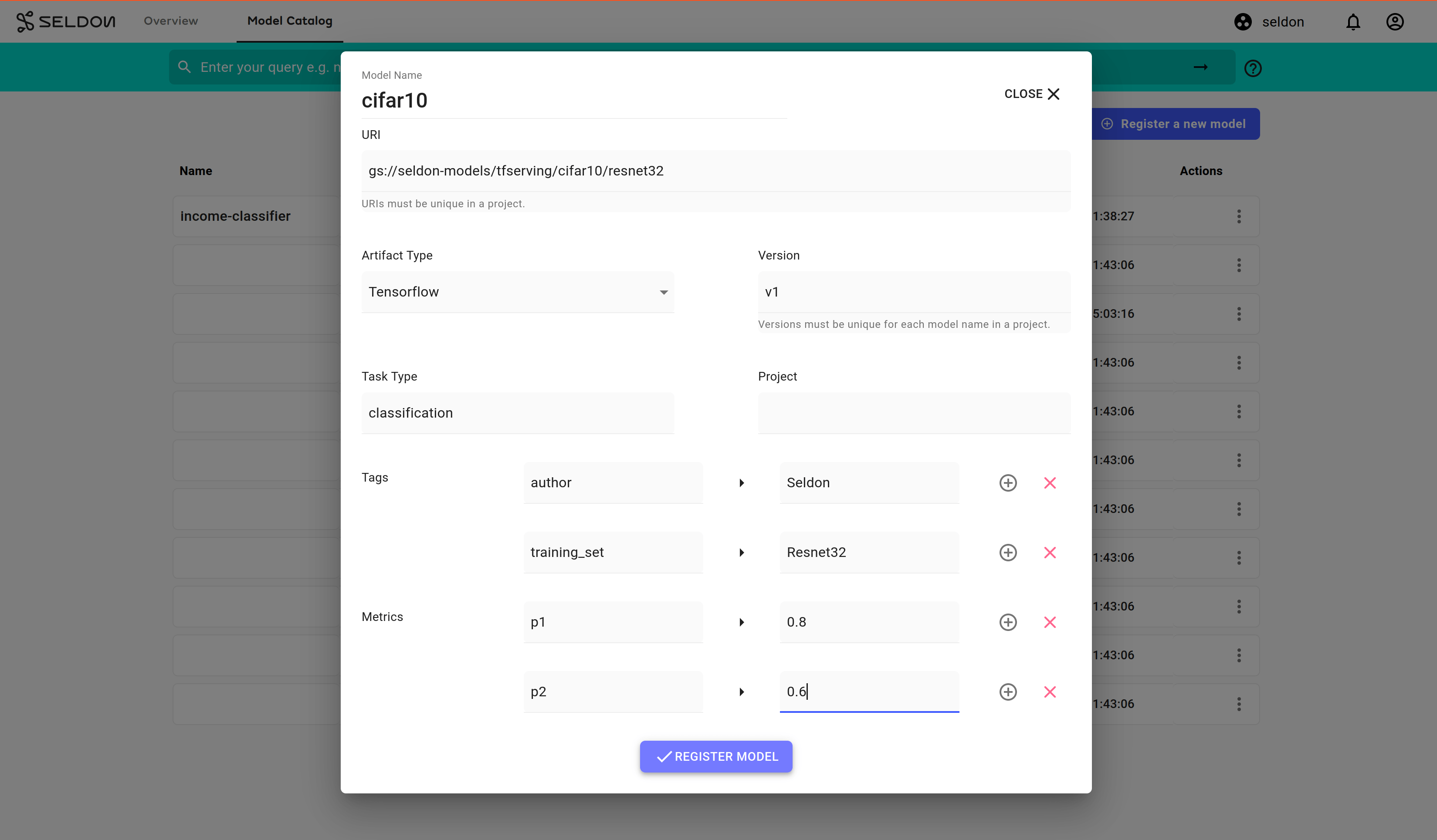 Model Catalog — Seldon Deploy Advanced