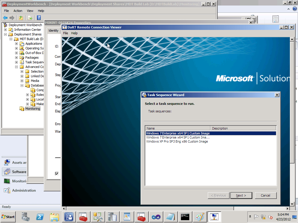 MMS 2012 Using MDT 2012 Remote Monitoring with SCCM 2007 and SCCM