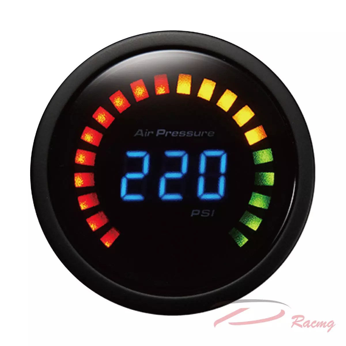 DEPO RACING Dual Needle & Digital Air Pressure Gauge Kit for Air Ride Suspension, Airbag, Air