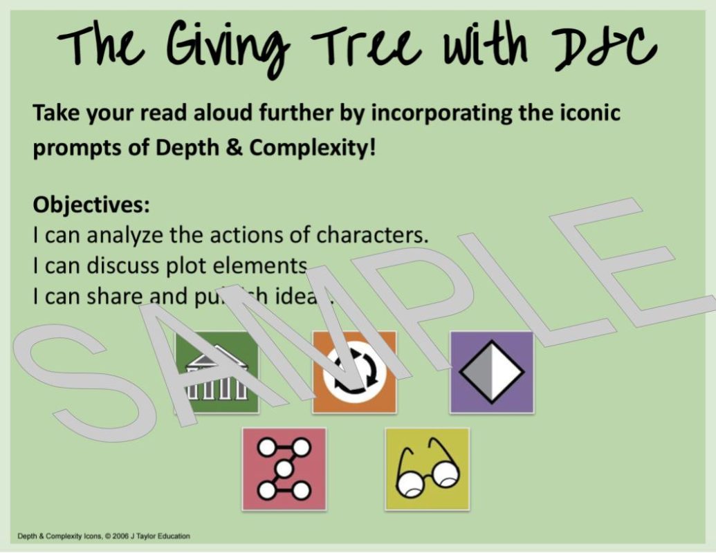 The Giving Tree with Depth and Complexity (Kinder 2nd Grade) The