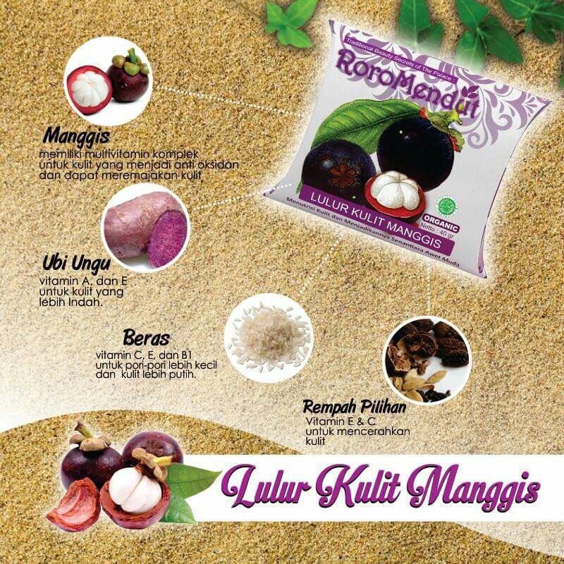 LULUR ANTIOKSIDAN KULIT MANGGIS RORO MENDUT DeRa