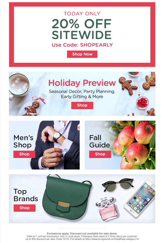 20 off code today at livingsocial deranged.mederanged.me