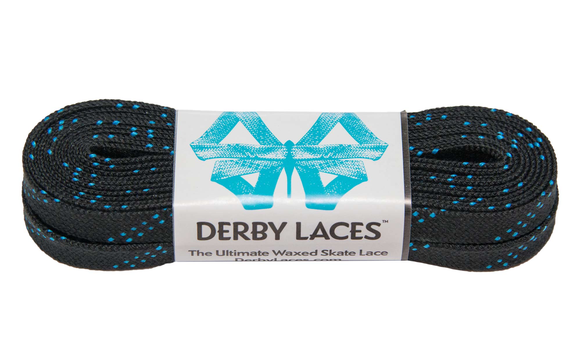 Black 45 inch (114 cm) Derby Laces Waxed Roller Derby Skate Lace