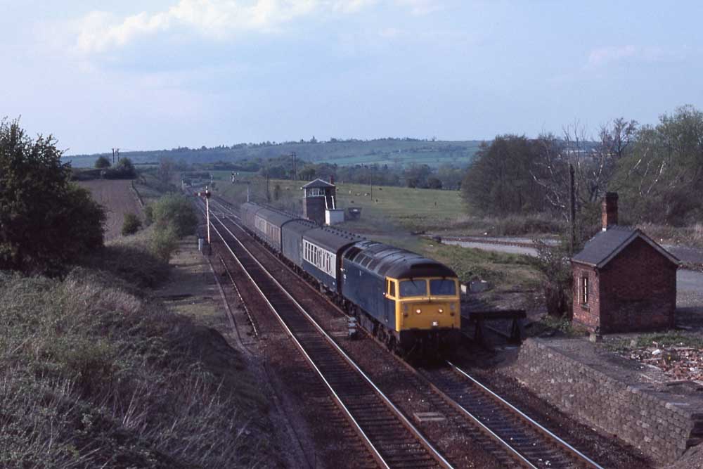On May 11th 1984 47228 passes the remains of Dorrington with the 1510