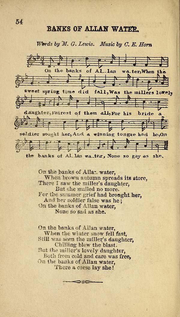 (68) Page 54 Banks of Allan water Glen Collection of printed music