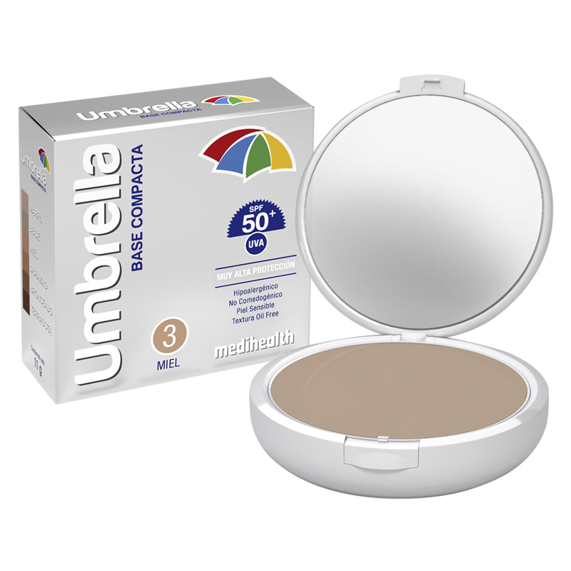 Maquillaje Base Compacta Umbrella Alta Proteccion Spf50+ Tono Miel 11g