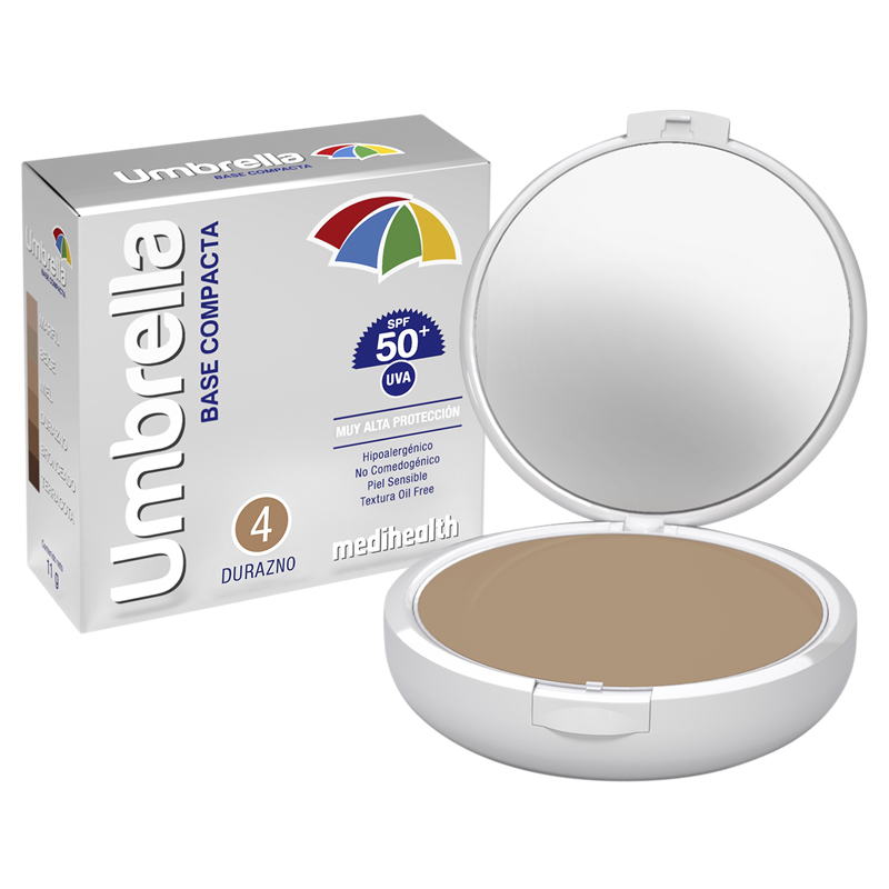 Maquillaje Base Compacta Umbrella Alta Proteccion Spf50+ Tono Durazno 11g Dermacenter