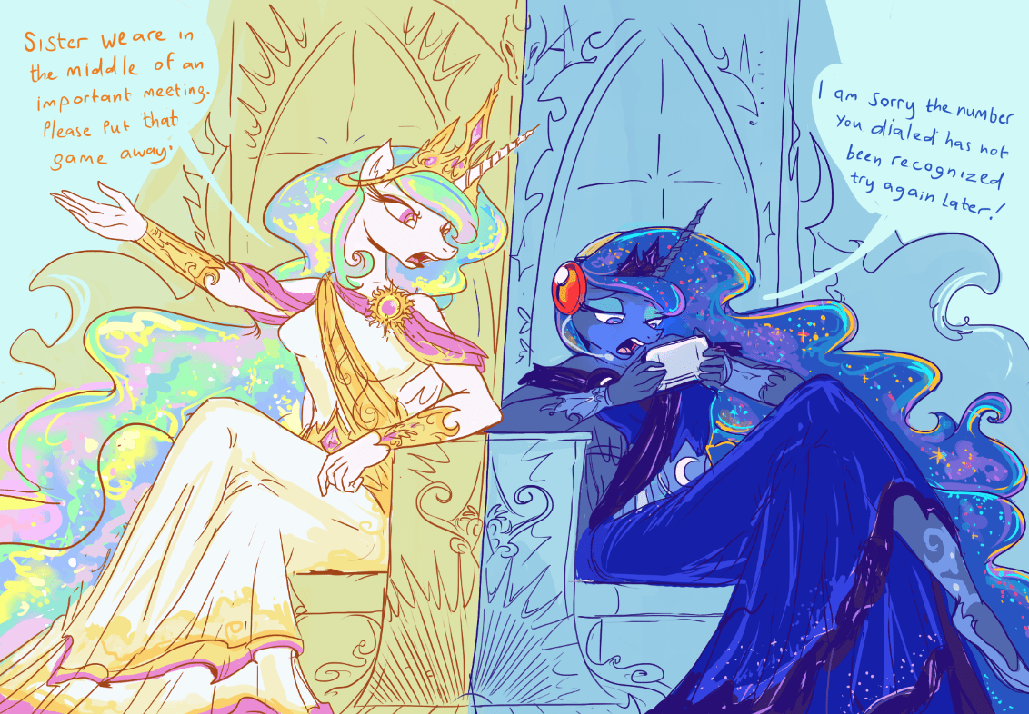 1065542 safe, artistjowyb, princess celestia, princess luna