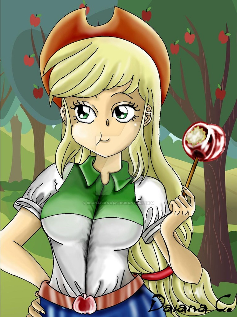 1333421 apple, applejack, artist8lunabianca8, breasts