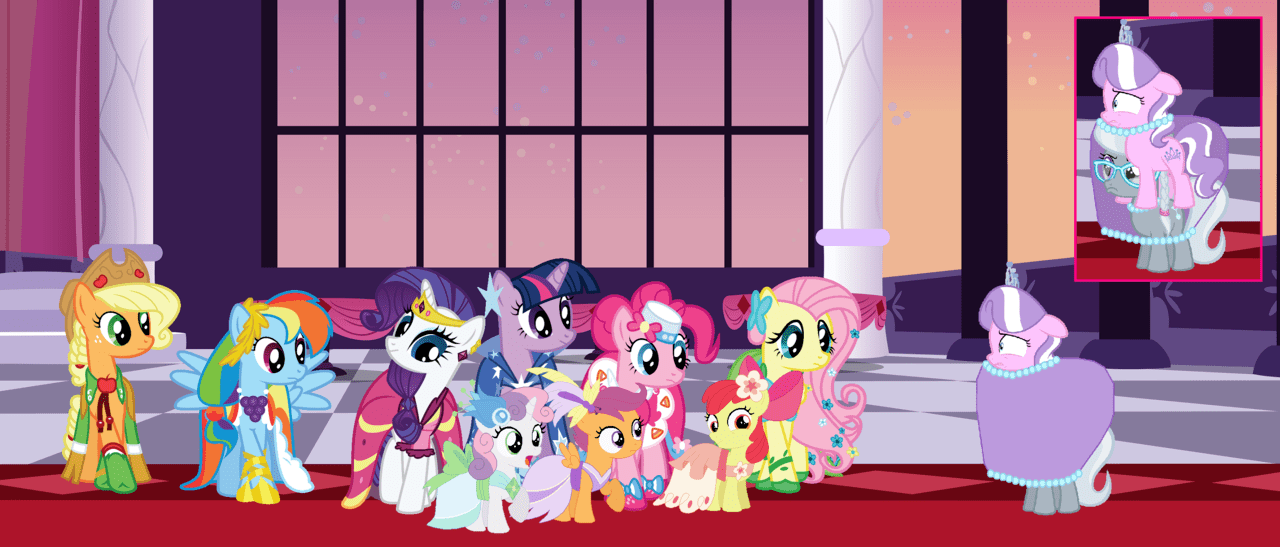1371614 safe, artistelijbrony, apple bloom, applejack, diamond tiara, fluttershy, pinkie
