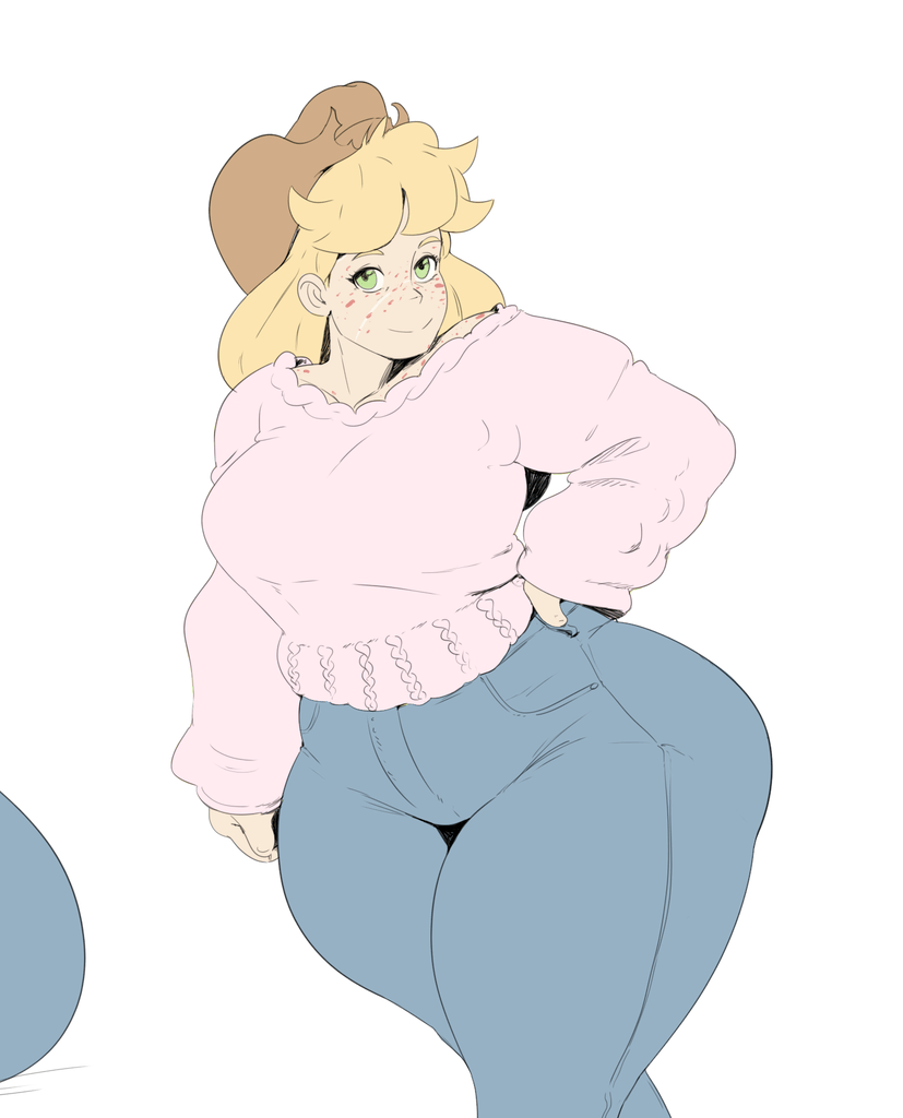 1623509 applebucking thighs, applejack, artistsundown, clothes