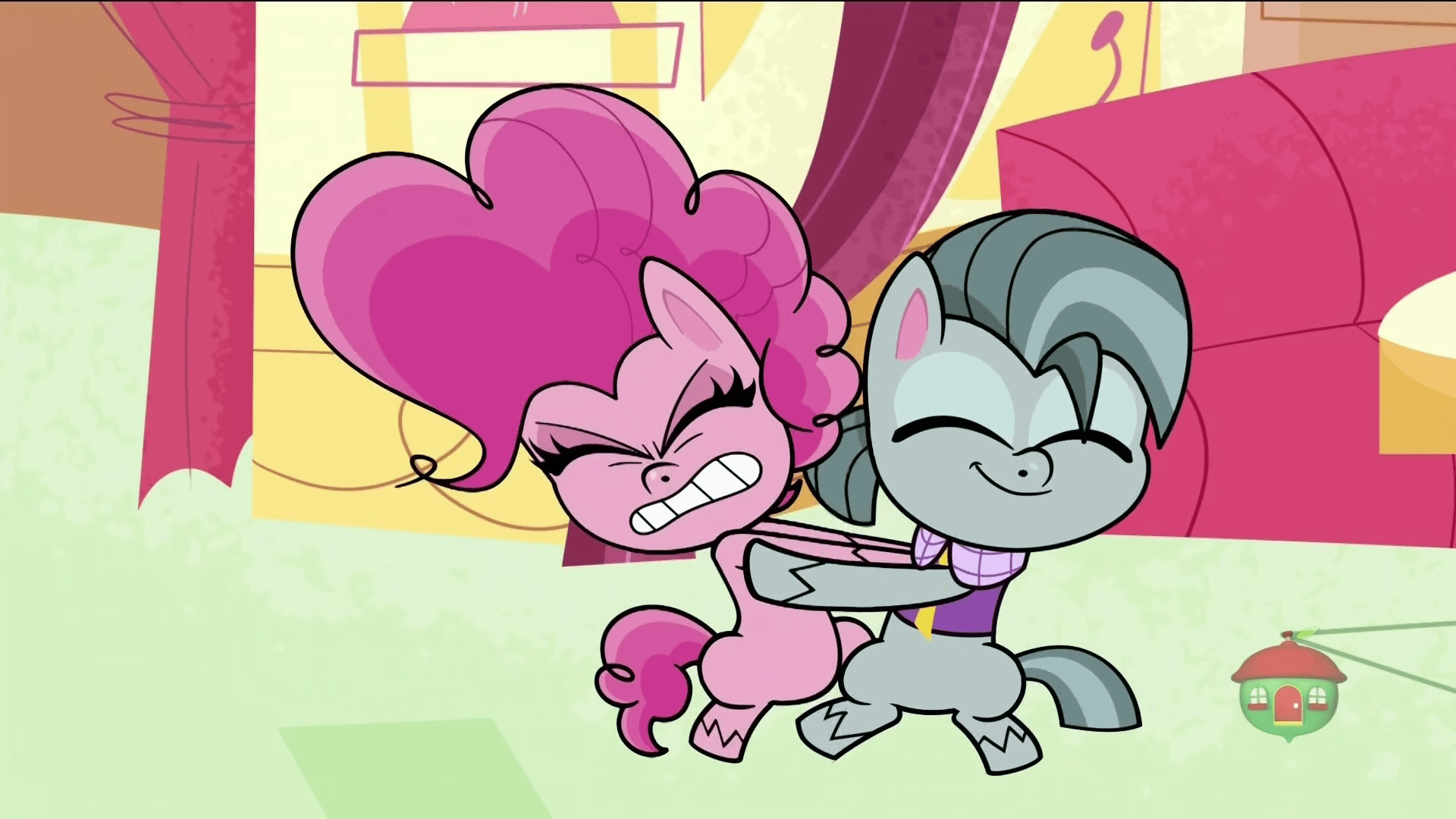 2444819 safe, screencap, applejack, octavio pie, pinkie pie