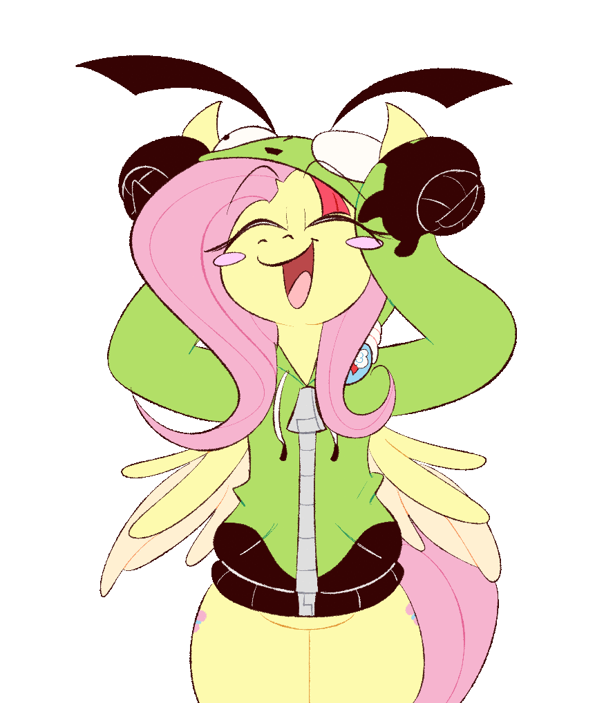 2679669 safe, artistburgivore, fluttershy, pegasus, pony, semianthro, antonymph, g4