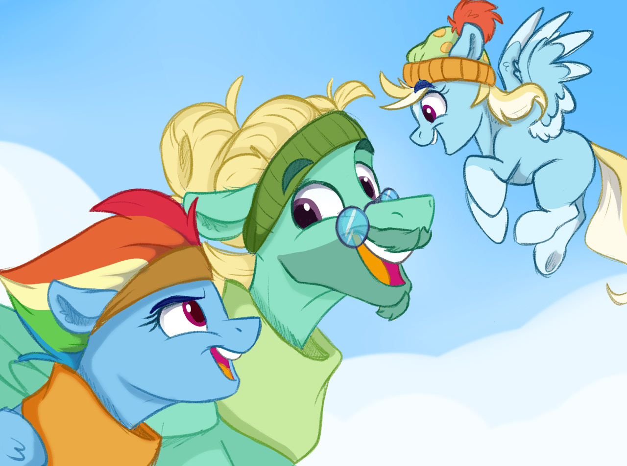 2992448 safe, artistrutkotka, rainbow dash, zephyr breeze, oc, oc