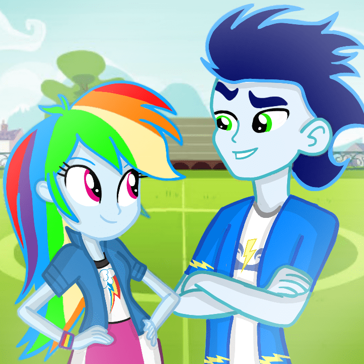 2845263 safe, artistmlplary6, rainbow dash, soarin', human