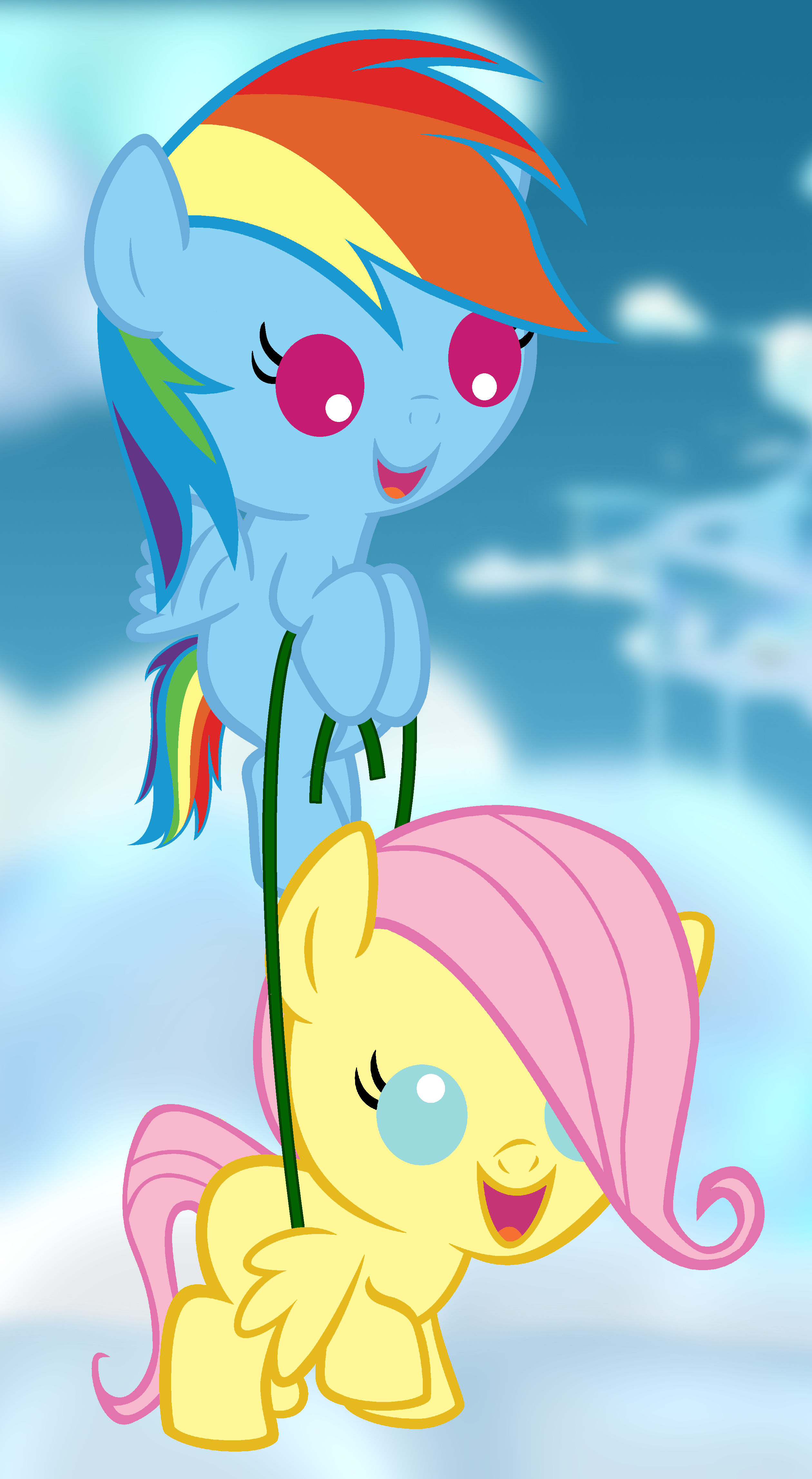 62946 safe, artistbeavernator, fluttershy, rainbow dash, pegasus