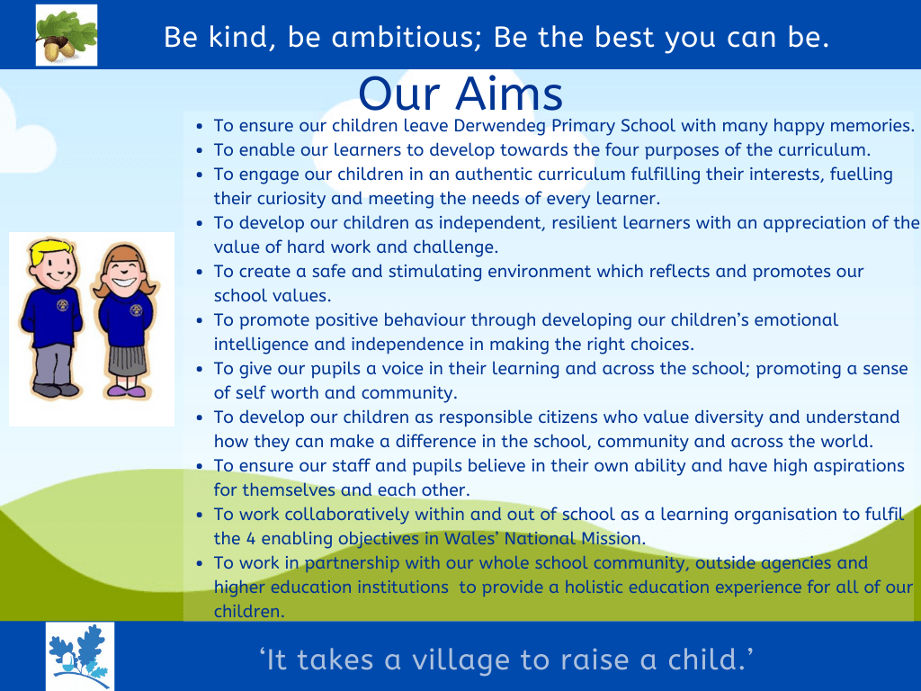 Vision, Values & Aims Derwendeg Primary School