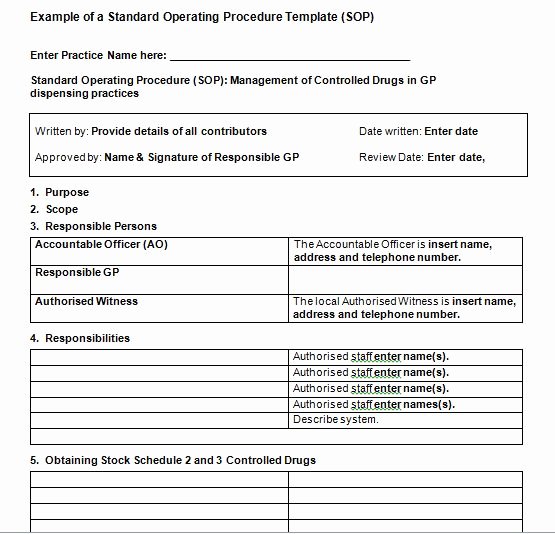 Operating Procedure Template