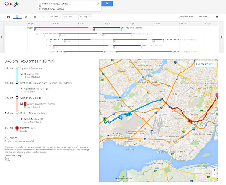 Change Mode Of Transport In Google Maps La nouvelle version de Google Maps est vraiment top!