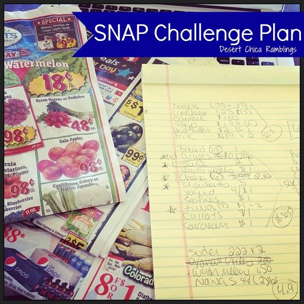 Our SNAP Challenge Menu Plan Desert Chica