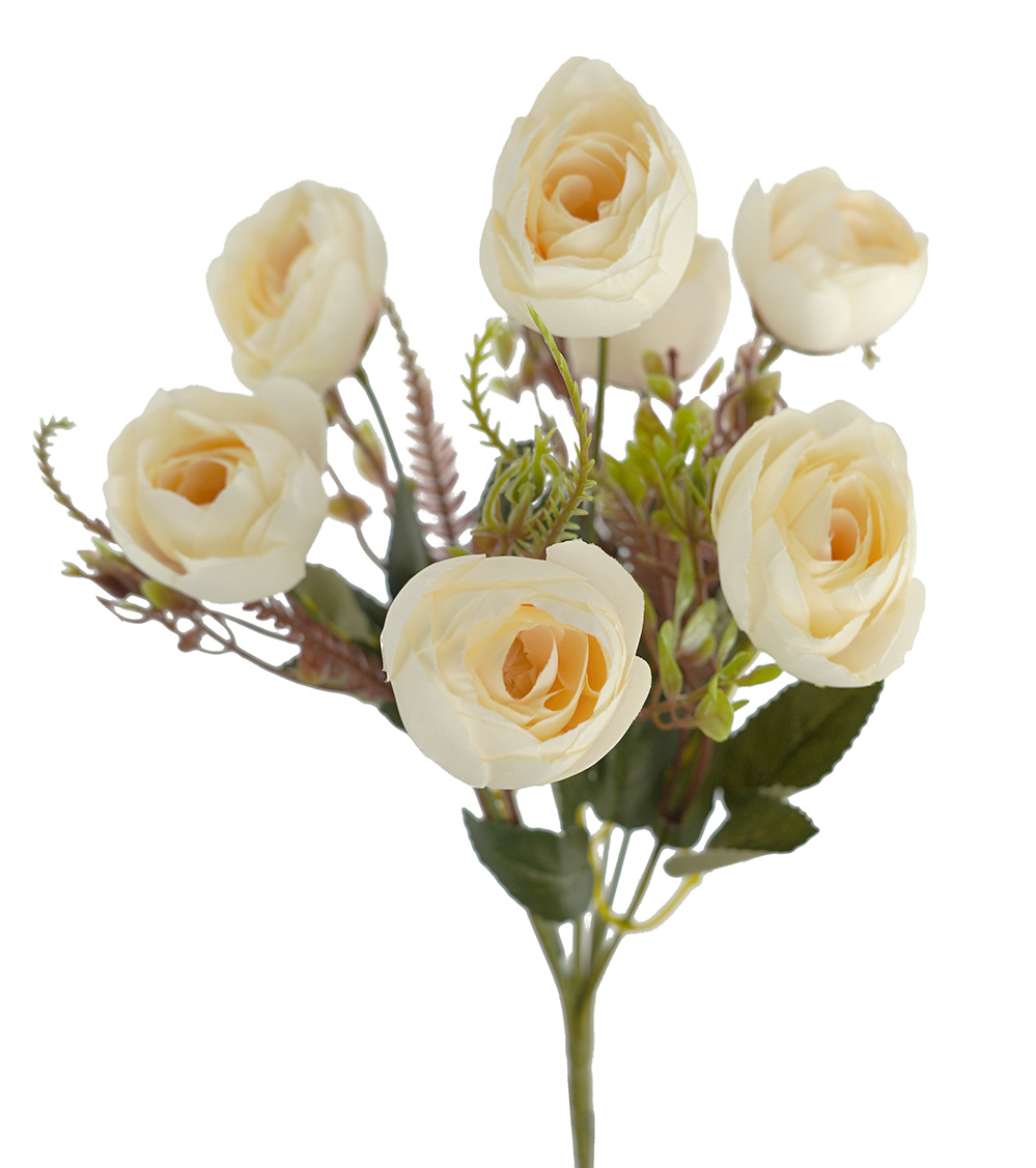 Artificial Ranunculus Bush Cream 31cm Desflora