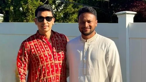 যুক্তরাষ্ট্রে ঈদের সকালে এক ফ্রেমে বন্দি হলেন সাকিব আল হাসান ও জায়েদ খান