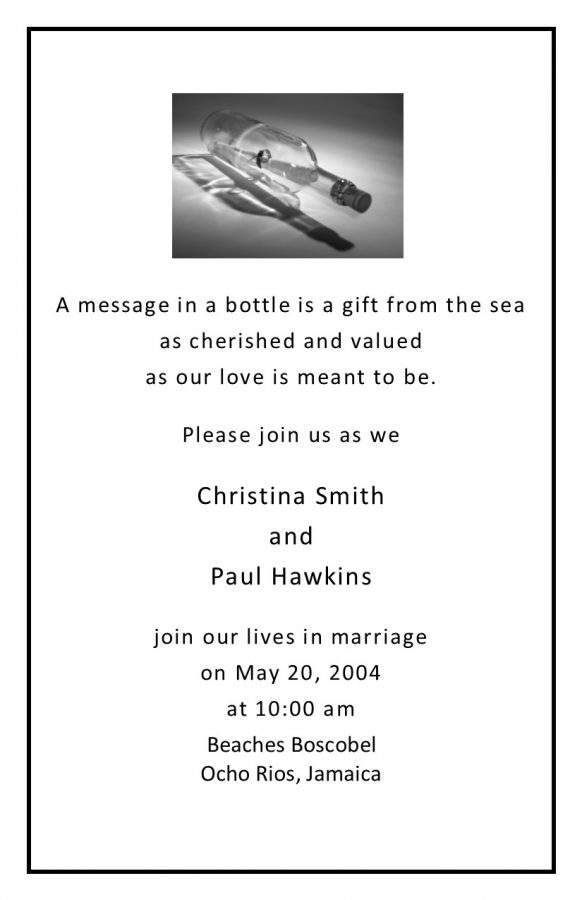 Message in a Bottle Design Album Invitation In A Bottle