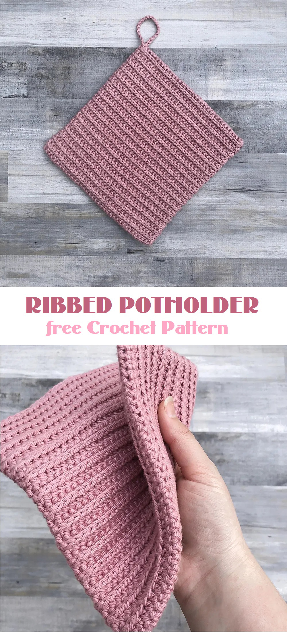 Ribbed Potholder Free Crochet Pattern Tutorials & More