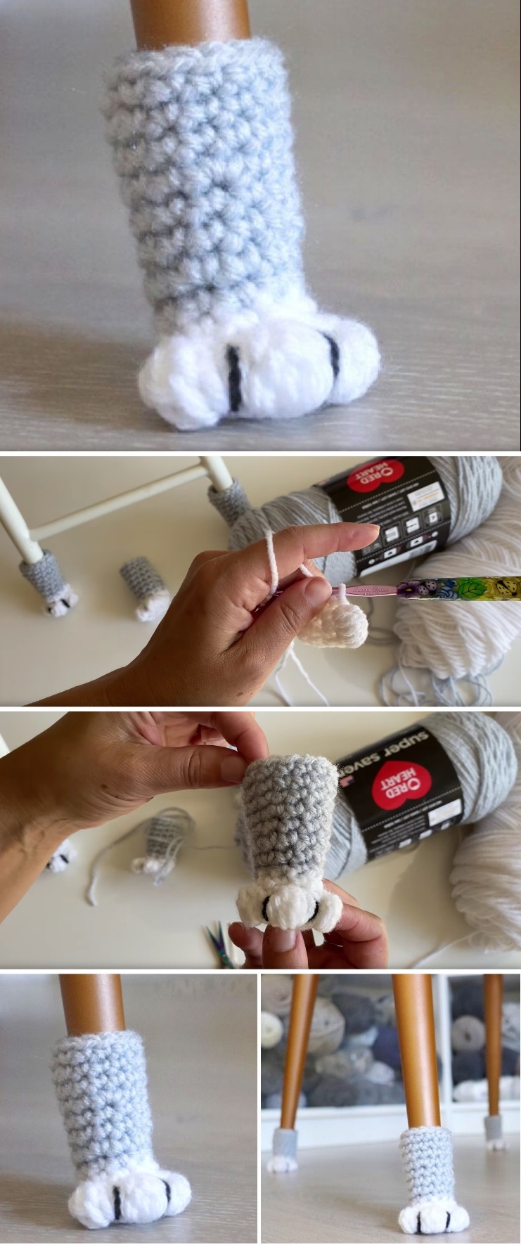 Crochet Chair Sock Cat Paw Tutorials & More