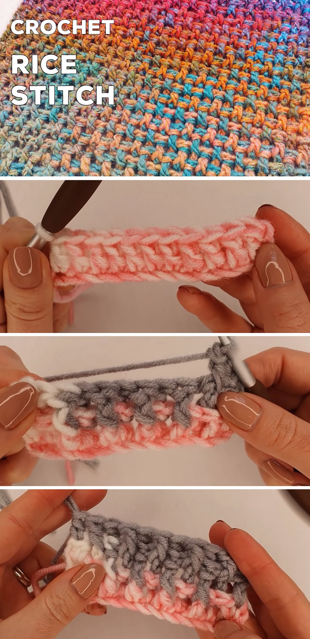 Crochet Rice Stitch Tutorials & More
