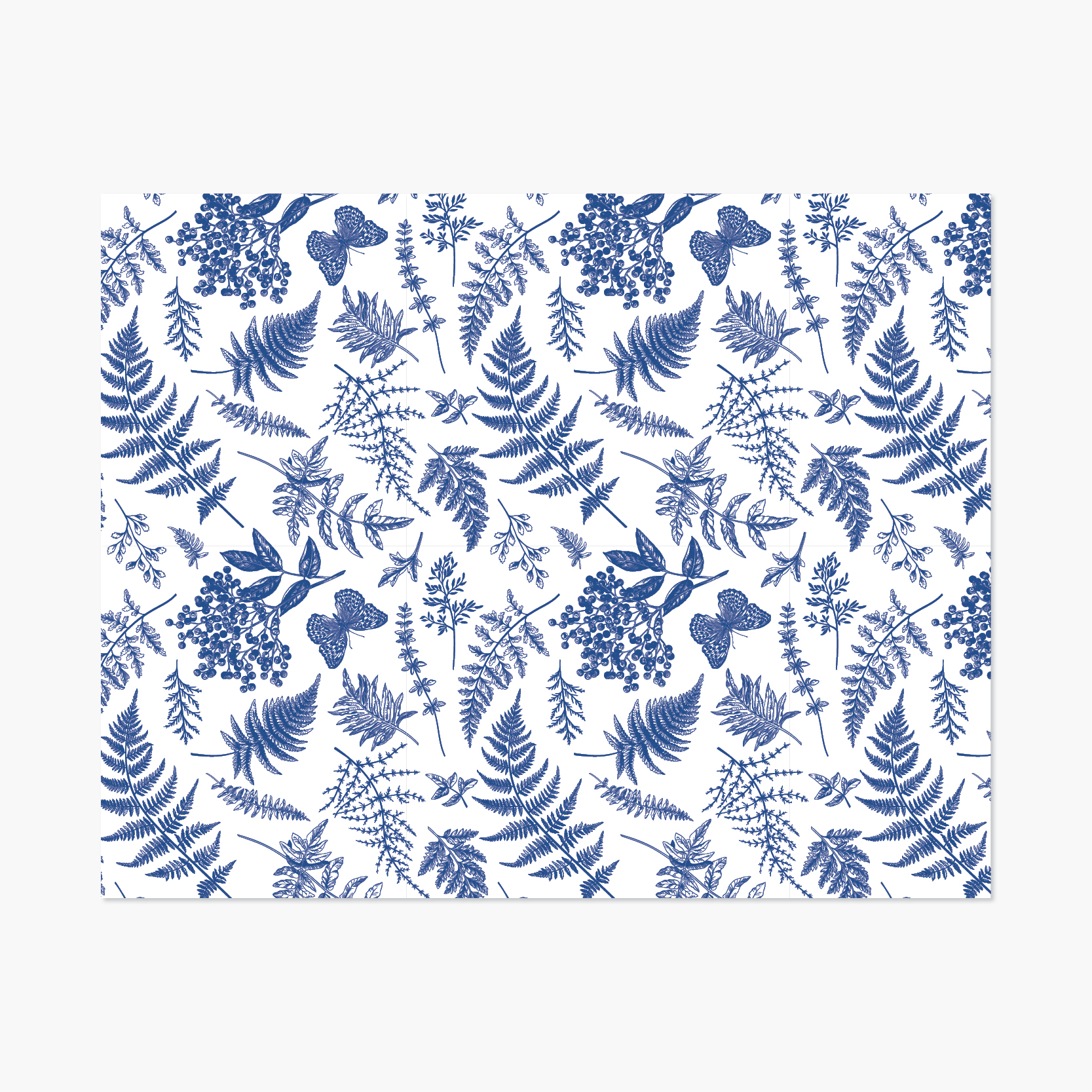 Blue Floral Placemat 10/pack BP Print Group