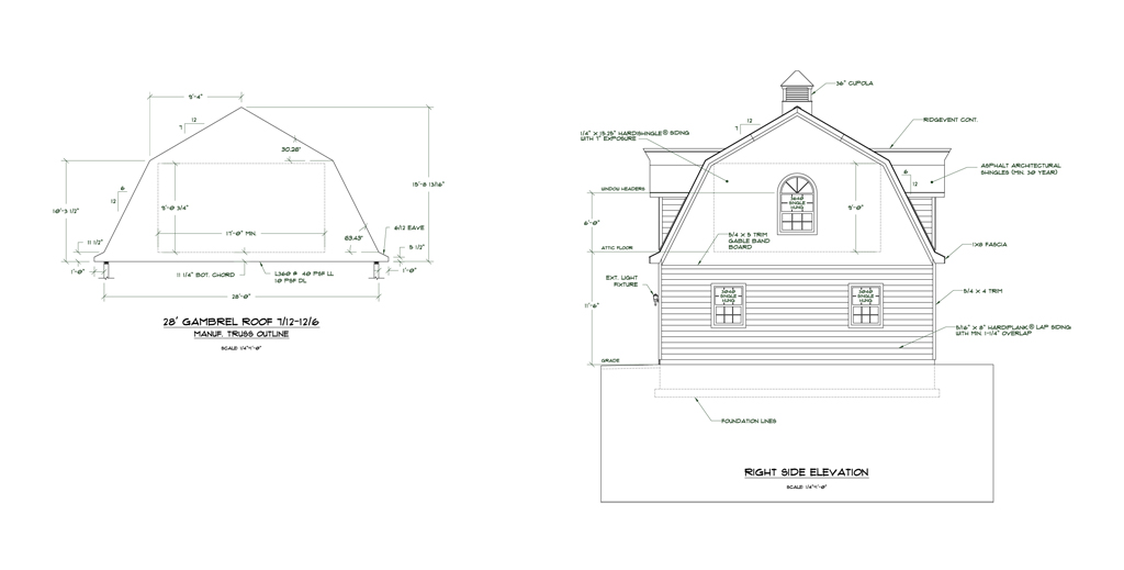 Gambrel Roof with Attic