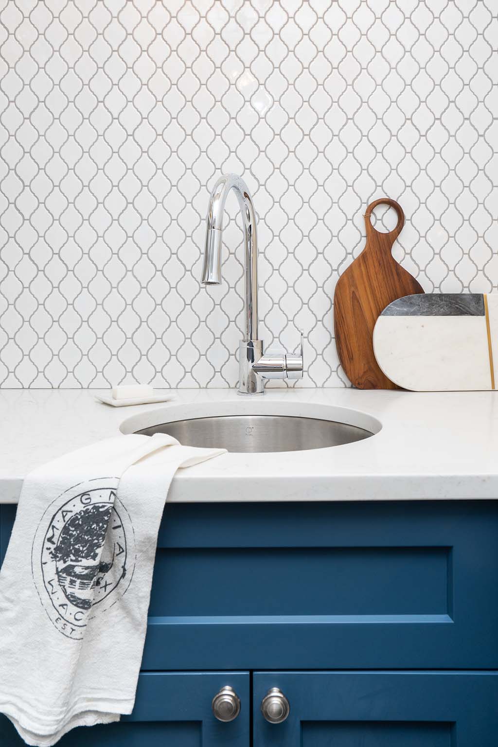 Pantry tile backsplash and sink Novero Design Centre