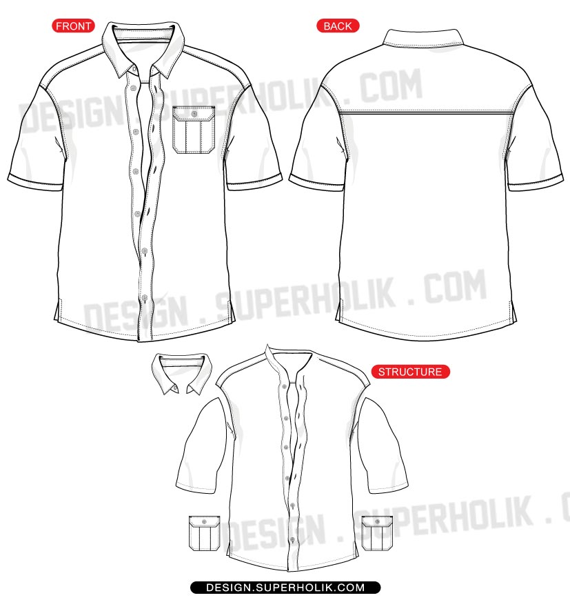 Button down shirt vector template hellovector