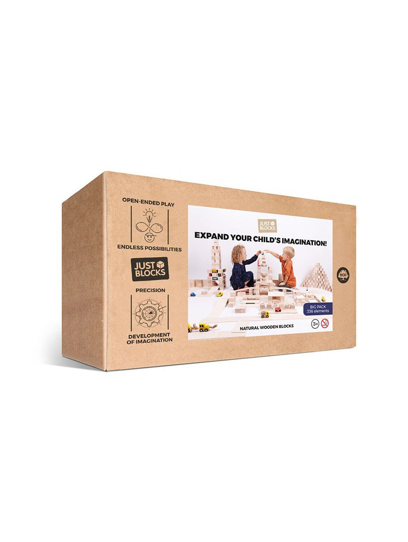 Blocchetti di Legno da Gioco per Costruzioni Just Blocks Big Pack