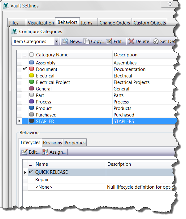 Item Lifecycles with Autodesk Vault 2015 R2