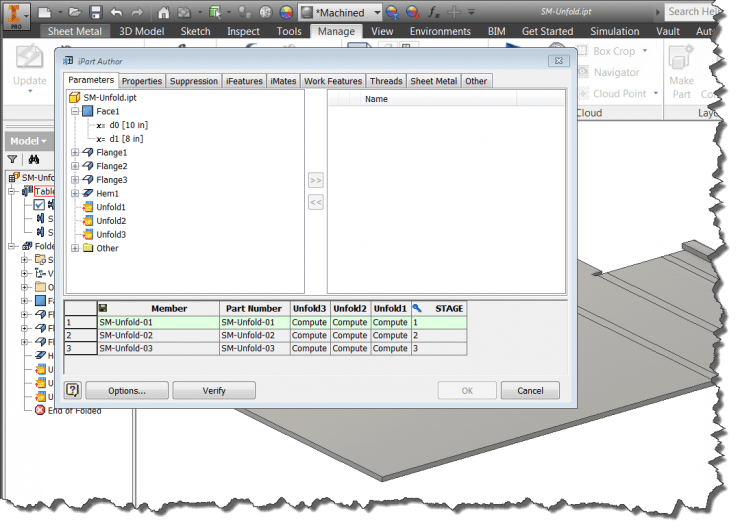 Autodesk Inventor Unfold and Refold