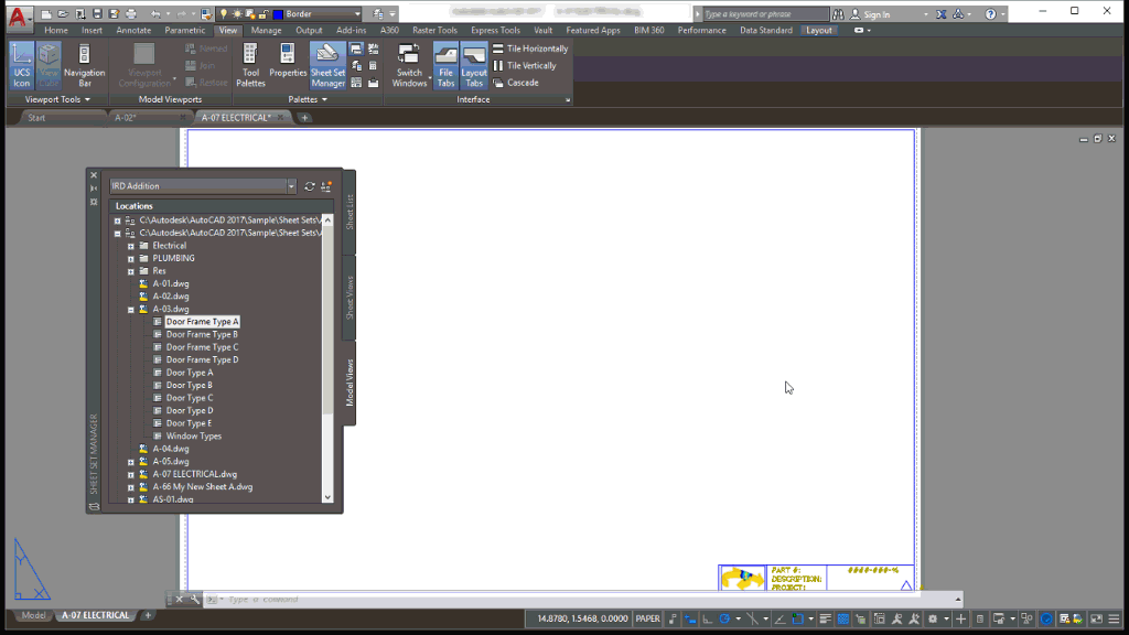 Adding Sheet Views to the Sheet Set Design & Motion
