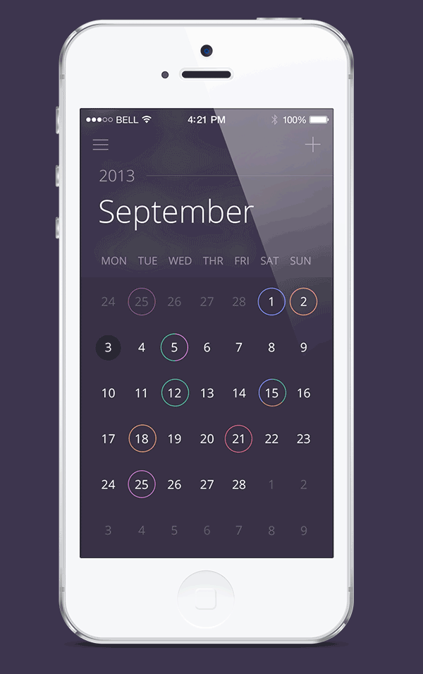 Mobile App Design Inspiration Calendar Designbeep