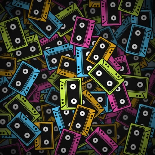 Design a Stack of 80's Cassette Tapes DesignBump