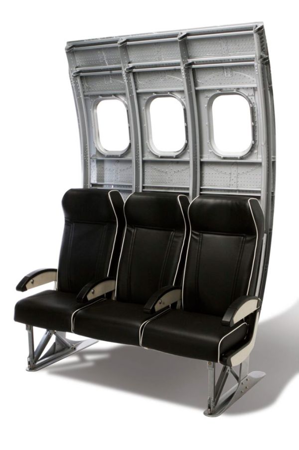 Bring aircraft chairs home with Fuselage bench seating Designbuzz