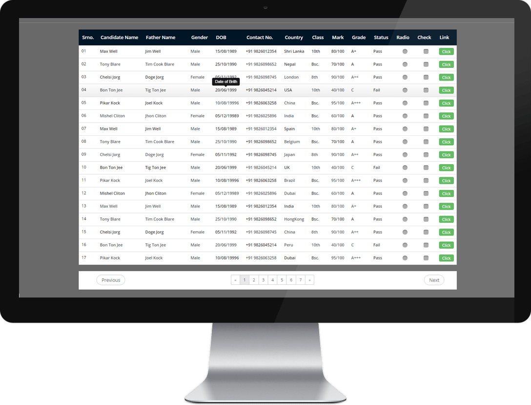 Record Responsive Bootstrap Table Design