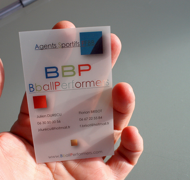 Clear Business Cards on PVC DesignCoral