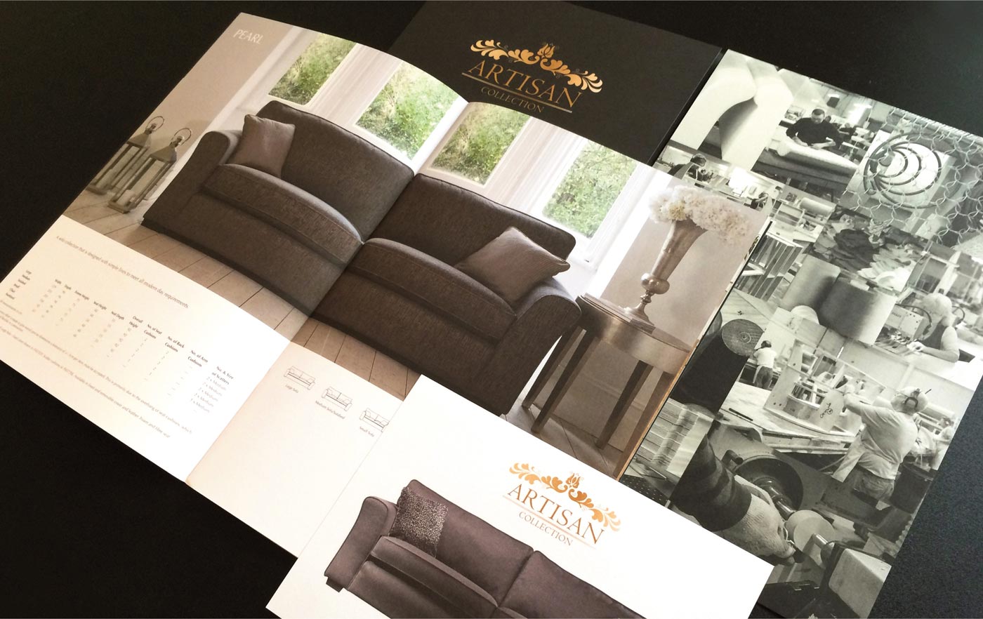 Exclusive sofa range sales support brochure Designcrew Graphic