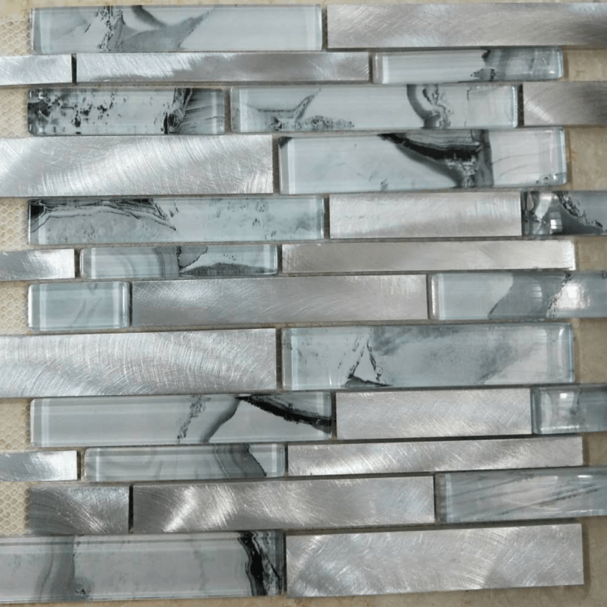 12" x 12" Glass Mosaic Wall Tile WA656 DESIGN DEPOT BELIZE