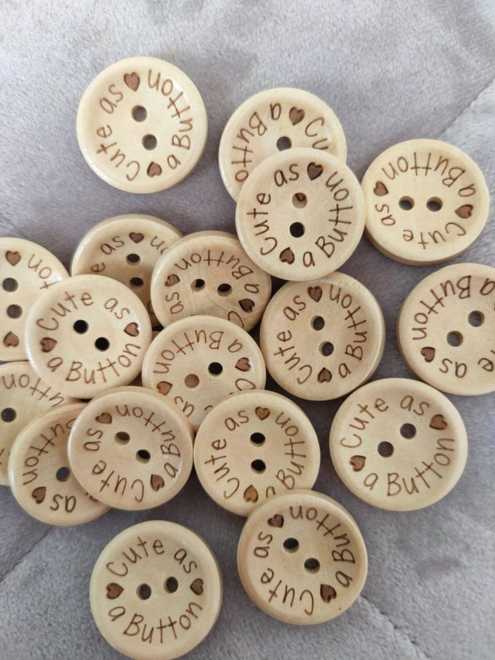 Cute As a Button 20mm Wooden Buttons ⋆ Designed by Donna Cute As a