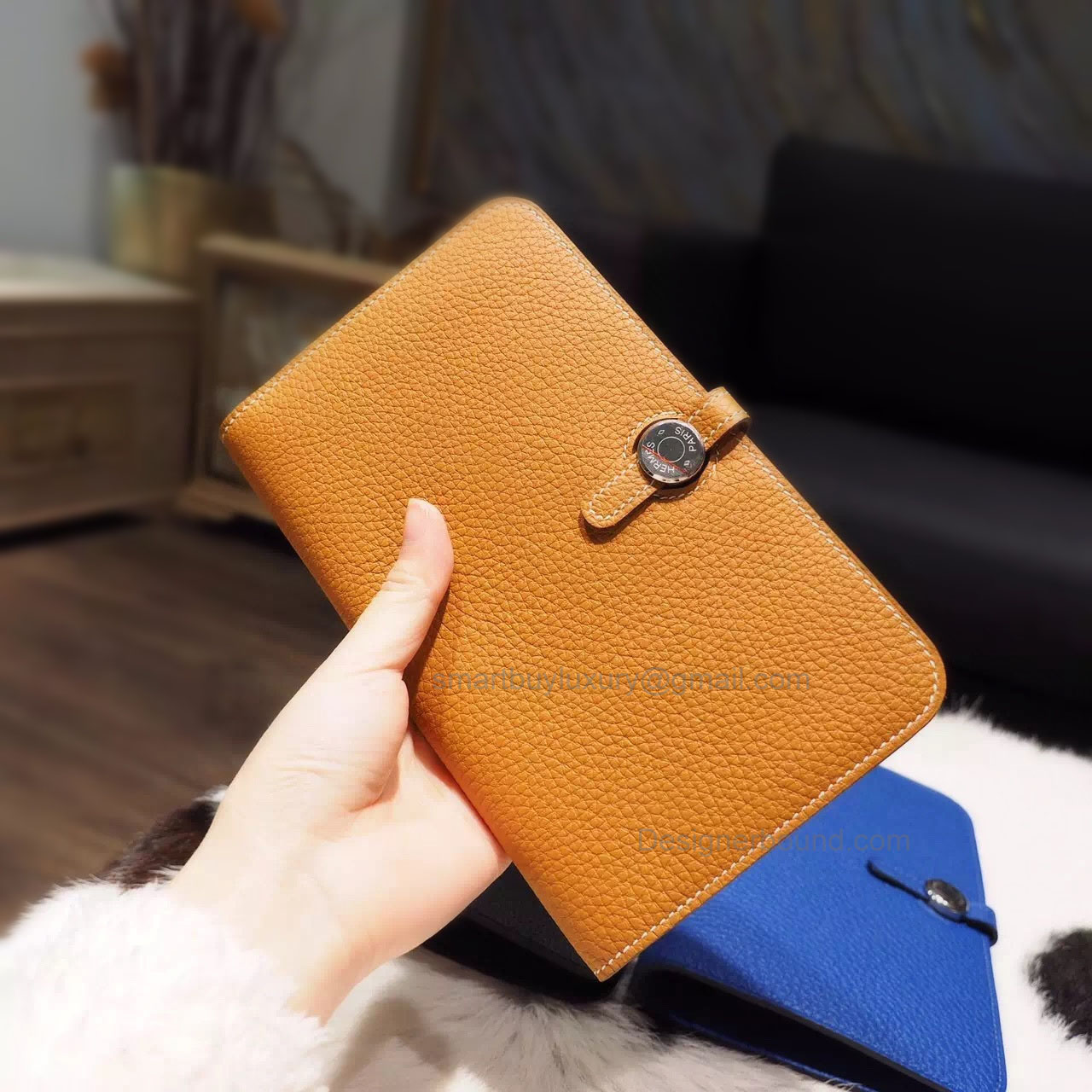 Hermes Dogon Combined Wallet Handmade in ck37 Gold Togo Calfskin PHW