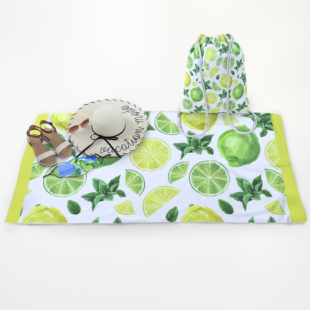 Beach Towel and Bag 2in1 Drawstring Beach Pool Swimming Picnic Travel