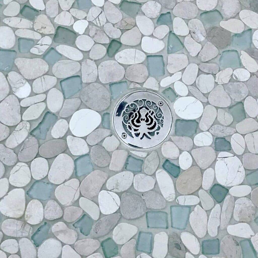 4 Inch Round Shower Drain Cover, Octopus Design