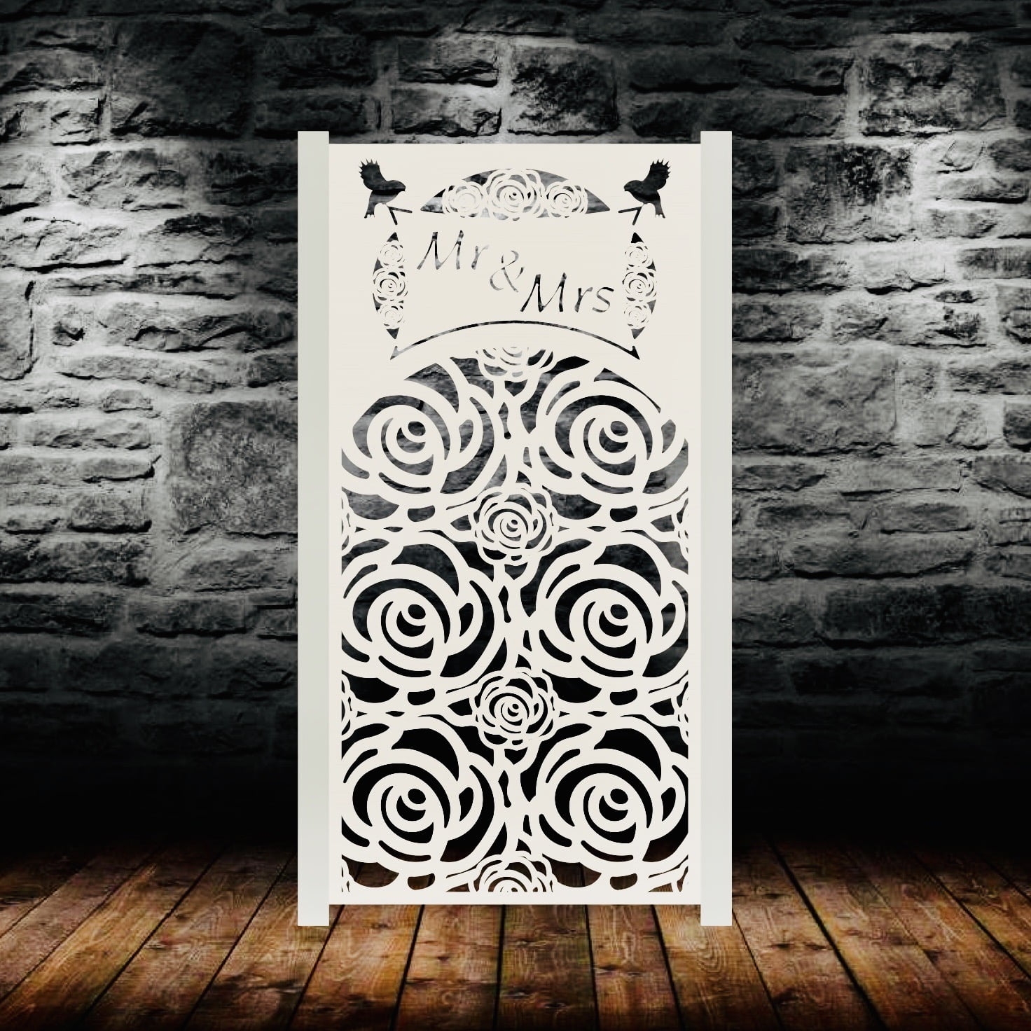 Set The Screen Wedding Screens Mr & Mrs Roses